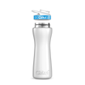 22oz. White Stainless Steel Bottle with Blue Comfort Grip Lid